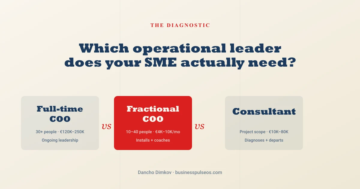 COO vs Fractional COO vs Consultant — comparison cover